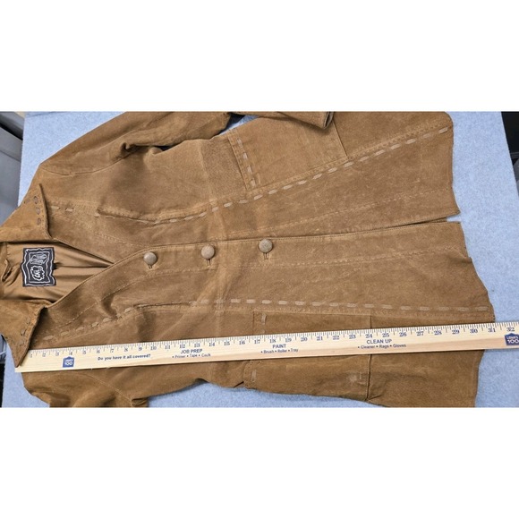 Vintage Chi by Falchi Sueded Leather Western Jacket Women S Brown Boho - Picture 9 of 11